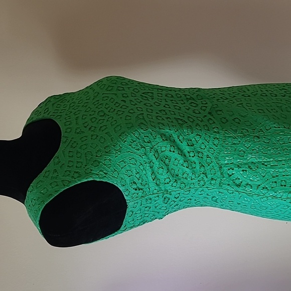 Antonio Melani green lace dress w/gold back zipper size 2 - Picture 5 of 8